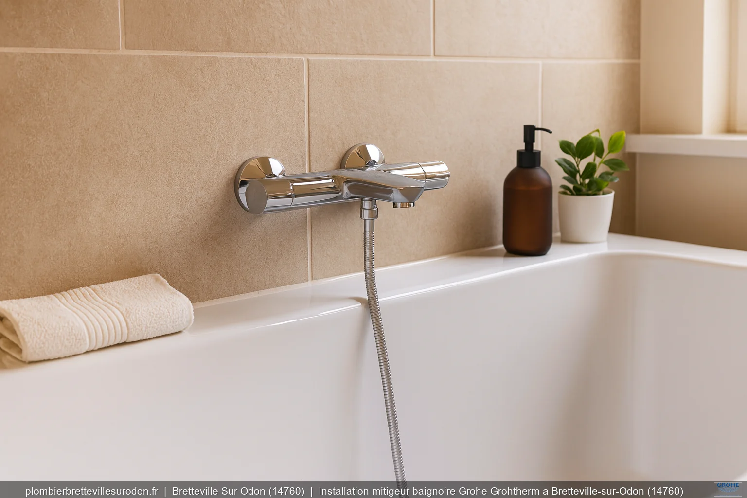 Installation mitigeur baignoire Grohe Grohtherm a Bretteville-sur-Odon (14760)